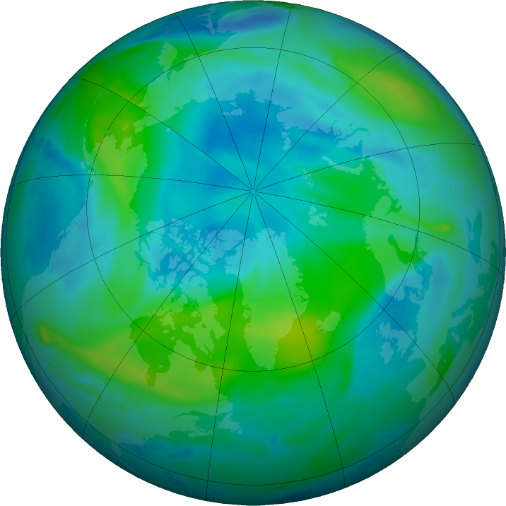 Arctic ozone map for 08 September 2020